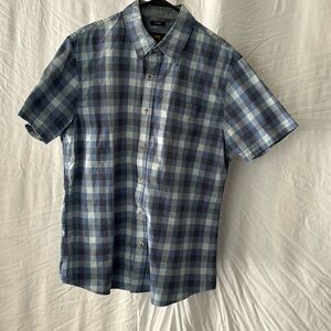 Short sleeve button up flannel shirt